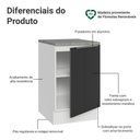 Ver imagem 3 de Balcão de Cozinha 50 Cm 1 Porta Branco/preto Lux Madesa Branco/preto