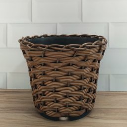 Vaso Trançado de Cachepot Marrom:grande - 3