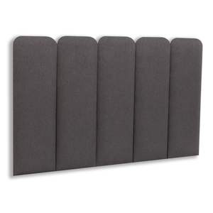 Cabeceira Solteiro 100x60 Cama Box Modulada Arredondada Linho Chumbo