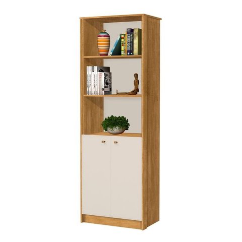 Estante Multiuso 3 Nichos E 2 Portas Office:Nature/Off White