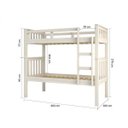 Ver imagem 3 de Beliche Solteiro em Madeira Maciça com Escada e Grades de Proteção Branco Lavado