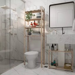 Estante Vertical C/ Encaixe Vaso Sanitario e Gabinete Pia Technox Marron - 2