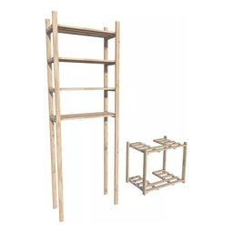 Estante Vertical C/ Encaixe Vaso Sanitario e Gabinete Pia Technox Marron - 4