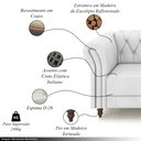Ver imagem 3 de Sofá Living Sala de Estar Stanford Chesterfield 2 Lugares 200cm Pés de Madeira Couro Branco G58 - Gr
