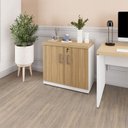 Ver mais imagens de Armário Baixo para Escritório 80cm x 45cm com 2 Portas e Chave Corporate F5 Marrom/Macadâmia/Branco