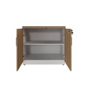 Ver imagem 5 de Armário Baixo para Escritório 80cm x 45cm com 2 Portas e Chave Corporate F5 Marrom/Macadâmia/Branco