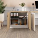 Ver imagem 6 de Armário Baixo para Escritório 80cm x 45cm com 2 Portas e Chave Corporate F5 Marrom/Macadâmia/Branco