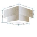 Ver imagem 2 de Plafon Duplo Quadrado Md-3022 Cúpula em Tecido 25/50x35cm Linho Bege - Bivolt