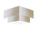 Ver imagem 1 de Plafon Duplo Quadrado Md-3022 Cúpula em Tecido 25/50x35cm Linho Bege - Bivolt