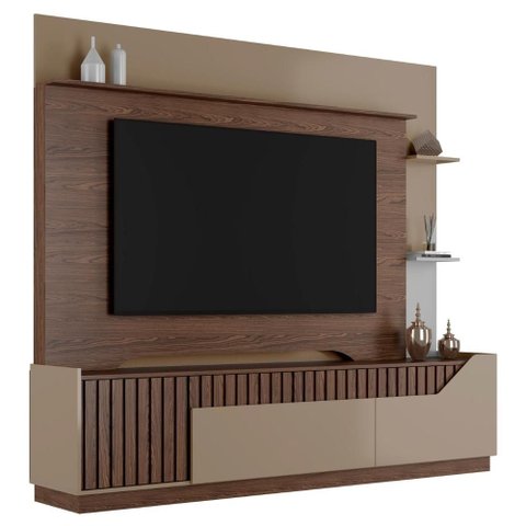 Estante Home TV 75 pol 210 cm Dallas Fendi Carvalho Bechara