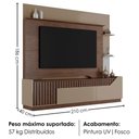 Ver imagem 3 de Estante Home TV 75 pol 210 cm Dallas Fendi Carvalho Bechara