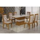 Ver imagem 1 de Conjunto Sala de Jantar Mesa Tampo Mdf/vidro 180 Quina Reta 6 Cadeiras Clarice Espresso Móveis