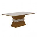 Ver imagem 2 de Conjunto Sala de Jantar Mesa Tampo Mdf/vidro 180 Quina Reta 6 Cadeiras Clarice Espresso Móveis