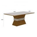 Ver imagem 3 de Conjunto Sala de Jantar Mesa Tampo Mdf/vidro 180 Quina Reta 6 Cadeiras Clarice Espresso Móveis