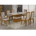 Ver imagem 1 de Conjunto Sala de Jantar Mesa Tampo Mdf/vidro 180 Quina Reta 6 Cadeiras Clarice Espresso Móveis