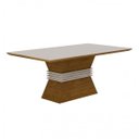 Ver imagem 2 de Conjunto Sala de Jantar Mesa Tampo Mdf/vidro 180 Quina Reta 6 Cadeiras Clarice Espresso Móveis