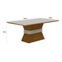 Ver imagem 3 de Conjunto Sala de Jantar Mesa Tampo Mdf/vidro 180 Quina Reta 6 Cadeiras Clarice Espresso Móveis