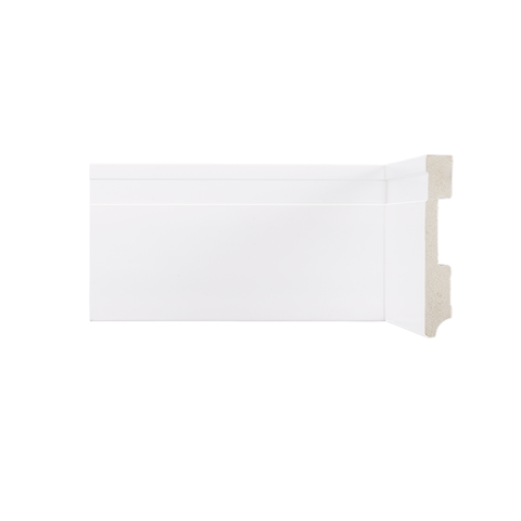 Kit Rodape Poliestireno 10cm Branco Frisado PX 24metro(10Barras)