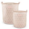 Conjunto de Cesto para Roupa M e G Rosa - Listrada - 1