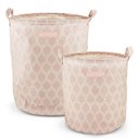 Ver imagem 1 de Conjunto de Cesto para Roupa M e G Rosa - Listrada