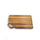 Ver imagem 1 de Tábua Churrasco Retangular Grande com Porta Tempero Madeira Teca - Natural Natural