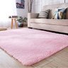 Tapete Felpudo Peludo 1,00M x 1,40M Rosa Bebê Pelo Alto - 1