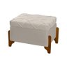 Kit 2 Puffs Canastra Pés de Madeira Maciça Suede Bege - 3