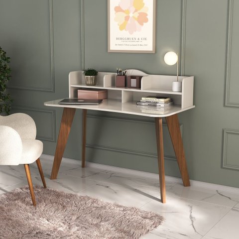 Escrivaninha Sofia - Artely - Off White/cedro