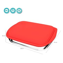 Travessa de Vidro com Tampa Retangular Sempre Assadeira 4l - 4