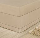 Ver imagem 1 de Saia Cama Box Baú Casal Queen Ponto Palito Percal Algodão - Caqui