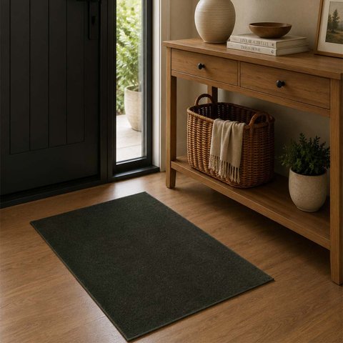 Tapete Sala Quarto 0,50x1,00m Baixo Alto Relevo Realce:liso Verde/0,50x1,00m