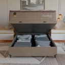 Ver imagem 6 de Cama Box Baú Viúva + Colchão Comfort Class Pillow Top Bege/suede Bege