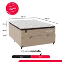 Ver imagem 5 de Cama Box Baú Viúva + Colchão Comfort Class Pillow Top Bege/suede Bege