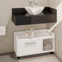 Ver imagem 2 de Gabinete para Banheiro com Rodizio e 01 Porta Branco