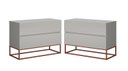 Ver imagem 1 de Conjunto 2 mesa de cabeceira eros industrial 60CM off white / cobre