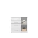 Ver imagem 3 de Cômoda Sapateira Vênus 1 Porta Frisada 4 Gavetas para Quarto Flex Branco Rosa Azul Moval