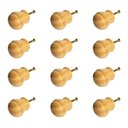 Ver imagem 1 de Kit 12 Puxadores de Madeira Redondos P/ Móveis Gavetas Armários Modelo Peão