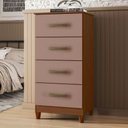 Ver imagem 1 de Cômoda Comoda Mobi Style 4 Gavetas MDP Puxador Marrom Casah 105cm 50cm