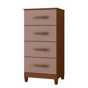 Ver imagem 4 de Cômoda Comoda Mobi Style 4 Gavetas MDP Puxador Marrom Casah 105cm 50cm