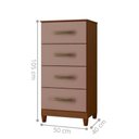 Ver imagem 2 de Cômoda Comoda Mobi Style 4 Gavetas MDP Puxador Marrom Casah 105cm 50cm