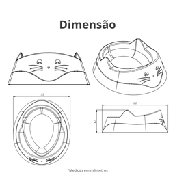 6 Unidades Comedouro Plástico Cara de Gato N°3 200ml Cor Vermelho Durín - 3