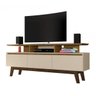 Conjunto Painel Chanel com Rack Rubi e Buffet Opala Cinamomo com Off White - Móveis Bechara - 4
