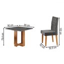 Ver imagem 3 de Mesa de Jantar 4 Lugares Magiore com Vidro Mel/grafite/veludo Cinza - Viero Móveis