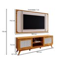 Ver imagem 3 de Rack com Painel para Tv até 75 Polegadas Attuale 2 Portas Mel/off White - Viero Móveis