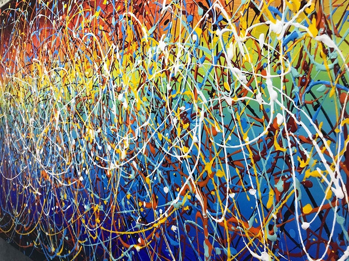 Quadro Pintura Tela colorida moço extra clew Decorativo 5354: 100cm (A) x 150cm (L) - 5