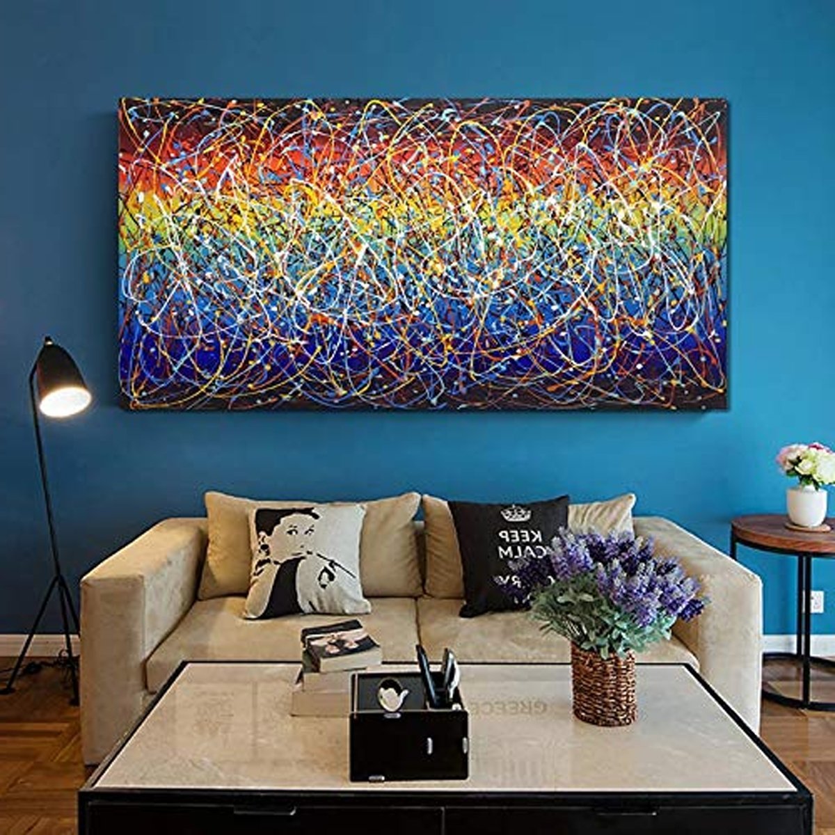 Quadro Pintura Tela colorida moço extra clew Decorativo 5354: 100cm (A) x 150cm (L) - 1