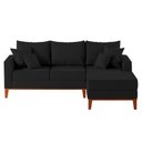 Ver imagem 1 de Sofá 3 Lugares Beny com Chaise Direito Linho Preto
