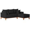 Ver imagem 2 de Sofá 3 Lugares Beny com Chaise Direito Linho Preto