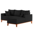 Ver imagem 3 de Sofá 3 Lugares Beny com Chaise Direito Linho Preto