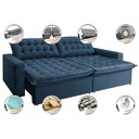 Ver imagem 3 de Sofá Retrátil e Reclinável e Cama 2,35M Cama Inbox Flex Suede Velusoft Azul